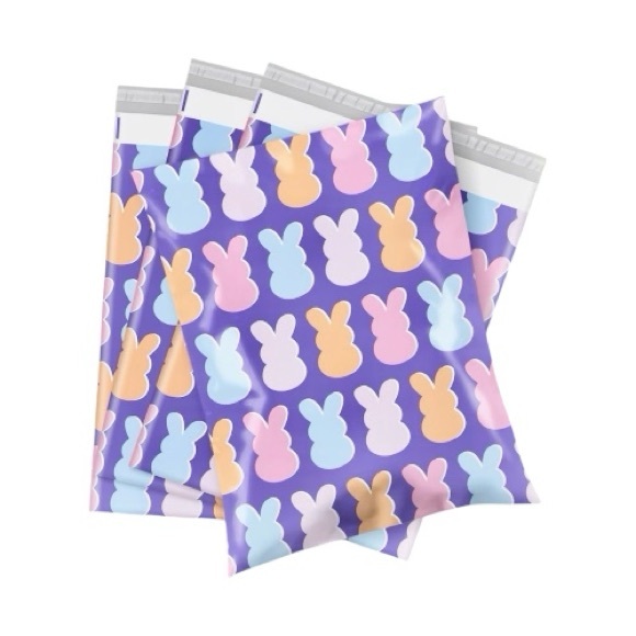 Bunny Poly Mailer & Tissue Paper Bundle | 10 Mailers (14.5x19) + 20 Tissue Paper - Picture 2 of 3
